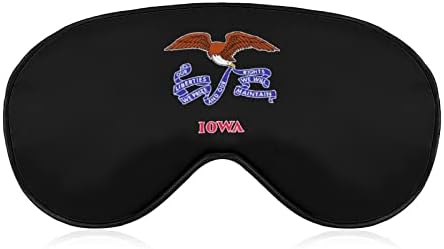Máscara ocular de bandeira do estado de Iowa com alça ajustável para homens e mulheres noite de viagem para dormir uma