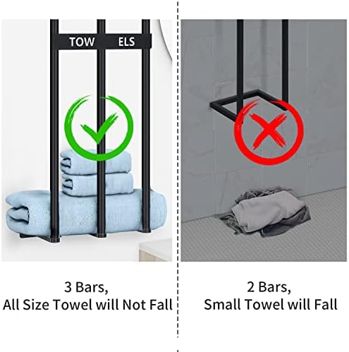 Suporte para toalhas de banheiro preto + níquel de níquel escovado suporte de parede de papel, toalha de banheiro de metal para toalha dobrada, suporte de rolo de vaso sanitário de madeira para banheiro, trailer