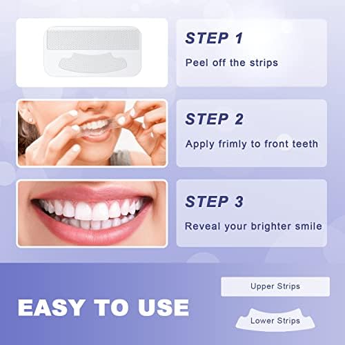 Tiras de clareamento de dentes mysmile, 56 sem sensibilidade tiras de clareamento, tira de branqueamento de dentes de 28 dias, tiras brancas sem deslizamento para clareamento dos dentes, esmalte de dentes seguros para clareamento de dente