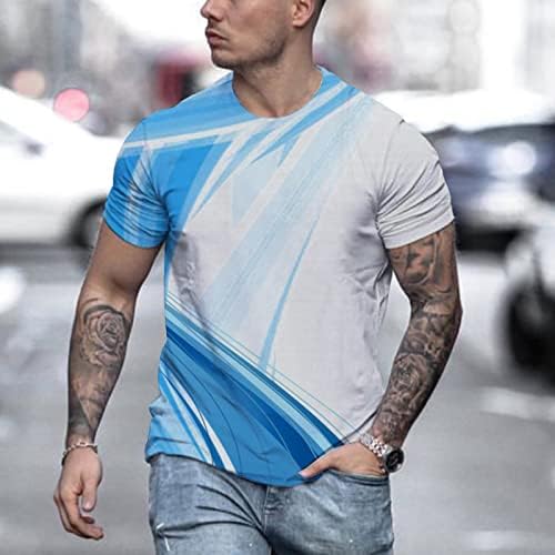 Camisetas de verão beuu para masculino, Street Fashion Cool Stripe Graphic Print Tee Tops