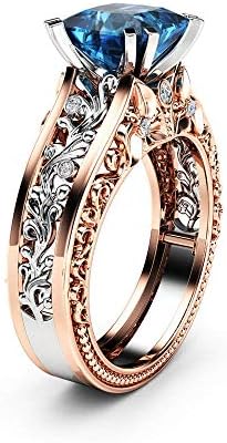 Requintado anel quadrado quadrado cúbico zirconia estilo antigo anel de noivado rosa cristal rosa anéis de pedra de nascimento