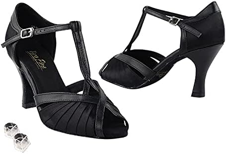 Sapatos muito finos da Dancesport - Ladies Ballroom Shoes Classic 2707-3 Heel e um par de protetores de salto
