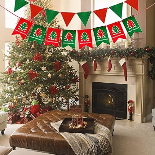 Feliz Natal Banner Home Home Garden-Xmas Decoração de Bunting Decoração Indoor Lareira A Outdoor Wall Tree