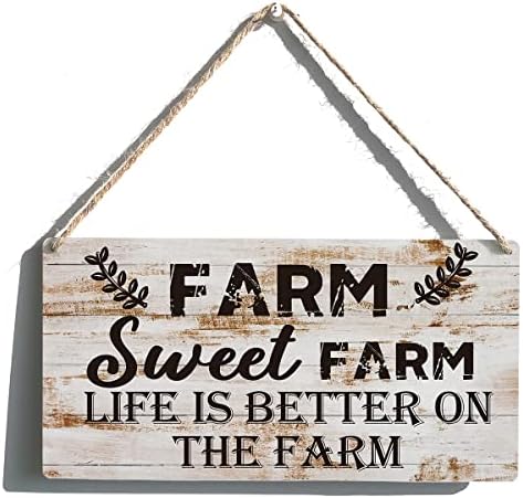 Farm Sweet Farm Life é melhor no sinal da fazenda Função Farmhouse Farm Wooden Signing Sign Plate
