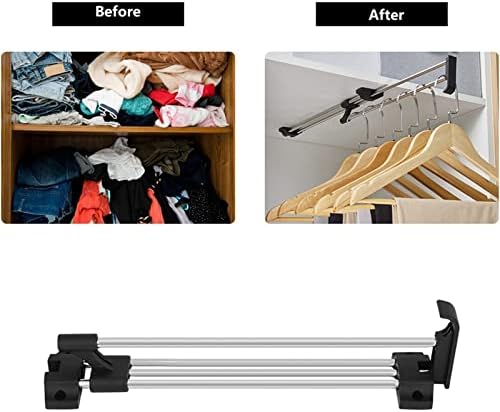 Rod de armário de 30 cm de comprimento Haste Boa capacidade de peso Rail para economizar roupas de roupas de roupas de roupas para casa para casa