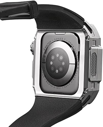 Bholsa Silicone Band para Apple Watch Strap 44/45mm Bracelete ， Case de proteção robusta à prova de arranhões ， para iwatch