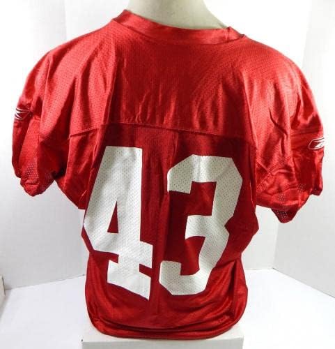 2009 San Francisco 49ers 43 Game usou camisa de prática vermelha xl dp33887 - Jerseys usados ​​na NFL não assinada