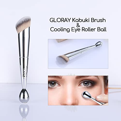 Brush de fundação e rolo de resfriamento para os olhos Gloray Gloray Double-dend de extremidade angular Brush de