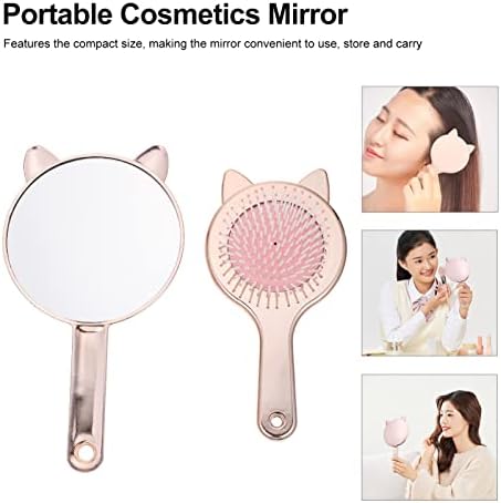 Espelho de mão portátil doeld doiTool 1 Definir espelho de maquiagem Mini espelho de vaidade ininterrupto com pente portátil espelho cosmético portátil para mulheres espelho de mão cosmética