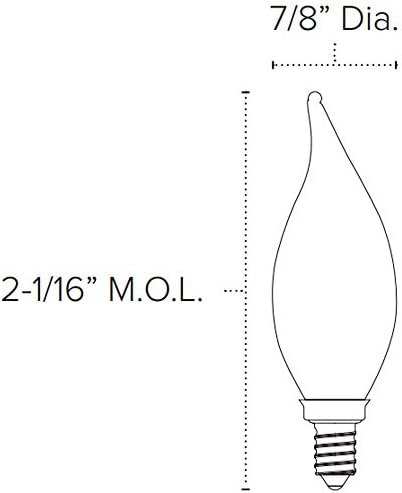 Iluminação Americana LED Dimmível CA10 Lâmpadas de ponta de chama Opacá