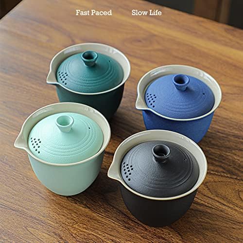 Orha Travel Tea Conjunto de chá de cerâmica Mini gongfu bule infuser Conjunto portátil Gaiwan com 3 xícaras de chá para presente de piquenique de viagem
