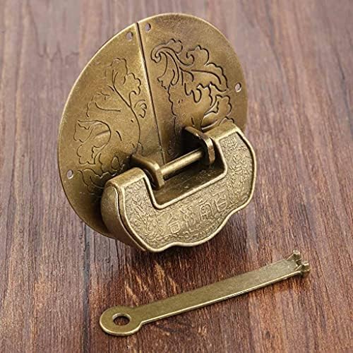 Conjunto de hardware de móveis antigos Liruxun Alterna trava de fivela com fivela de fivela decorativa chinesa trava de cadeado velha para caixa de madeira de jóias