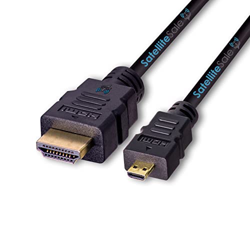 Satellitesale Digital 1.4 Micro HDMI para HDMI Cabo Universal Wire 4K/30Hz 10,2 Gbps PVC 2160p Cord preto 15 pés