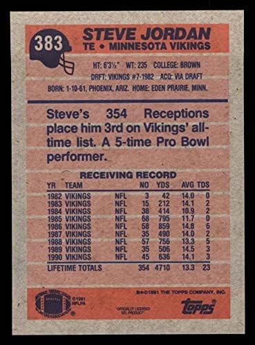 1991 Topps 383 Steve Jordan Minnesota Vikings NM/MT Vikings Brown