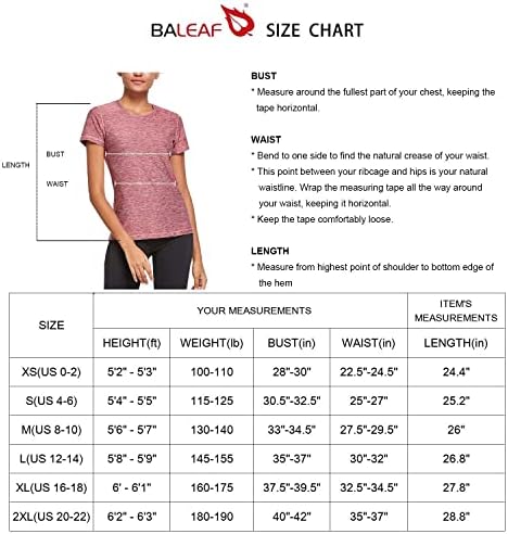 Trepora de camisa atlética feminina Baleaft Top Top Running Yoga Lightweight Quick Dry Sleeved Crewneck Tee