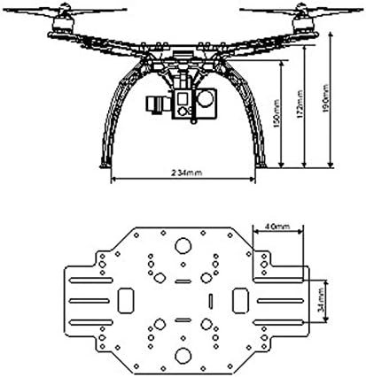 QWINOUT 500mm Kit de estrutura de ar multi-rotor S500-PCB com placa de circuito para FPV Quadcopter Gimbal F450 Upgrade