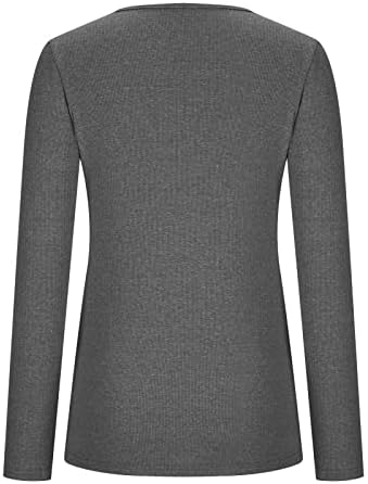 Camisas de manga comprida para mulheres botões V Blouse de pescoço Soldeiras de cor de cor sólida Camisa fit slim top de blusa casual
