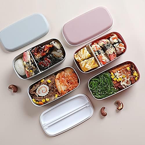Lunch Boga Box Plástico Caixa Bento de Brente-camada dupla à prova de alimentos à prova de alimentos à prova de alimentos