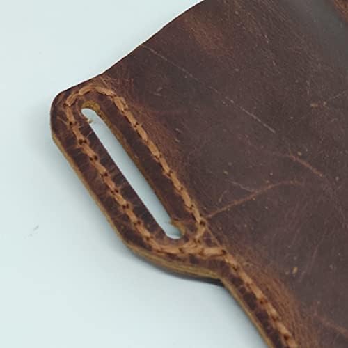Caixa de coldre de couro holsterical para Huawei Nova 7 Pro 5G, capa de telefone de couro genuíno artesanal, caixa de bolsa de couro feita personalizada com loop de cinto lateral, coldre de couro louco vertical, estojo marrom
