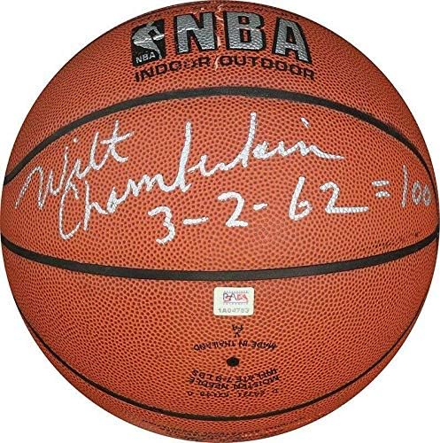 Extraordinário Wilt Chamberlain 100 Point Game 3/2/1962 DNA de basquete assinado PSA - Basquete autografado