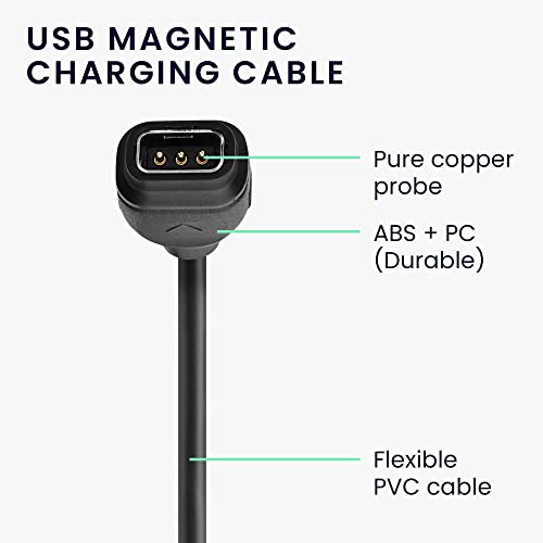 Cordão do carregador Kwmobile Compatível com Coros PACE 2/APEX/APEX PRO/VERTIX - Carregador para Smart Watch USB Cable