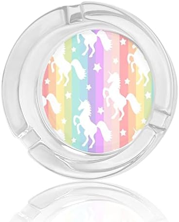 Engraçado engraçado Unicorn Rainbow Glass Ashtrays Bandea de cinzas redonda