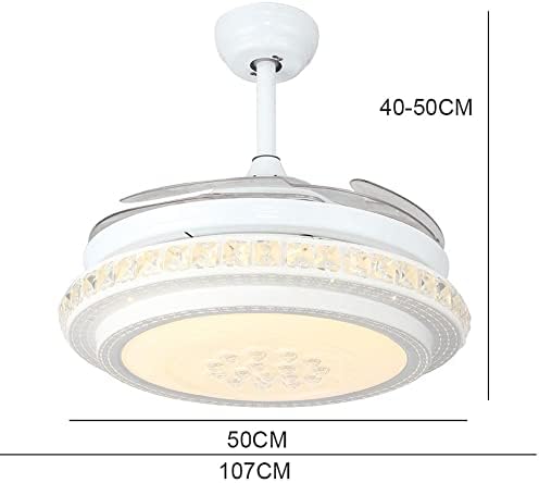 Preço de fábrica Candelador de fãs de acrílico moderno LED LED CRISTAL tricromático Lâmpada de ventilador de teto de