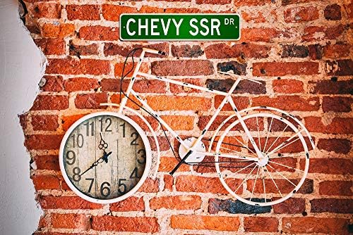 Chevy SSR Street Sign, sinal de carro GM, sinal de garagem de metal, decoração de parede de novidades - 4x18 polegadas