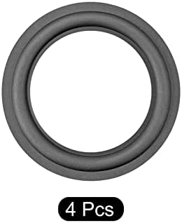 Ringos de espuma do alto -falante Ringos surround Rings Ringos de borracha Ringos de subwoofer peças de reposição [para reparo ou decoração de alto -falante DIY] - 4,5 / preto / 4 pacote