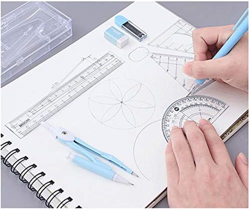 Conjunto de bússola Geometria Profissional Conjunto de bússolas de metal multifuncional, Exame do aluno e ferramentas de desenho de engenharia de 8 peças Desenho de desenho Compass