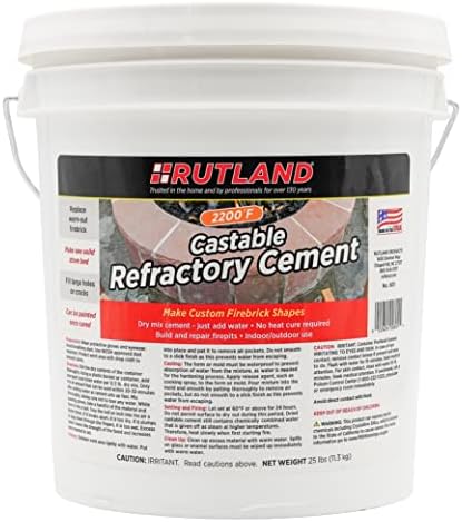 Rutland Products 25 lbs cimento refratário fundível, 2200f, taupe, 25 libras
