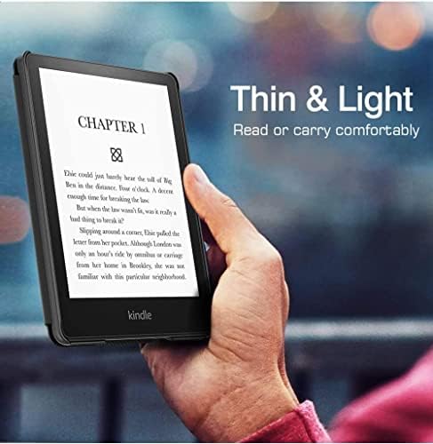 Caixa magnética de couro inteligente Ultra Slim para Kindle Paperwhite 3 2 1 Paperwhite3 Proteger Caso Caso Tablet Acessórios, preto