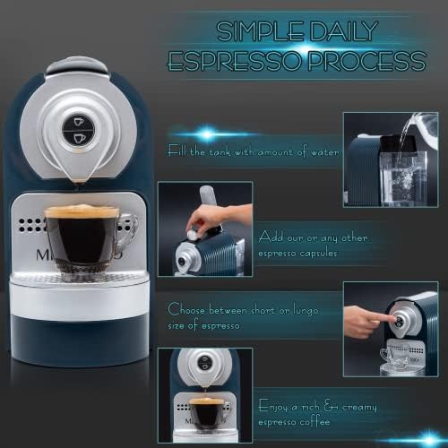 Máquina de café expresso de mixpresso para cápsula compatível com Nespresso, botões programáveis ​​para cafeteira de