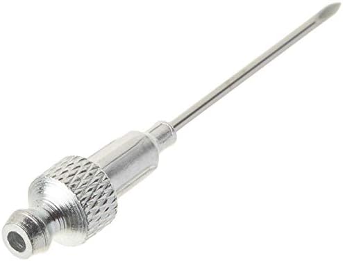 Lumax LX-1416 Prata 18G 1-1/2 Longo de graxa de aço inoxidável Long injetor com tampa. Ideal para lubrificar em locais muito apertados,