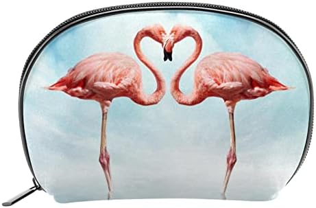 Saco de higiene pessoal pendurado de viagem, organizador de maquiagem portátil, suporte de cosméticos para pincéis, Flamingo