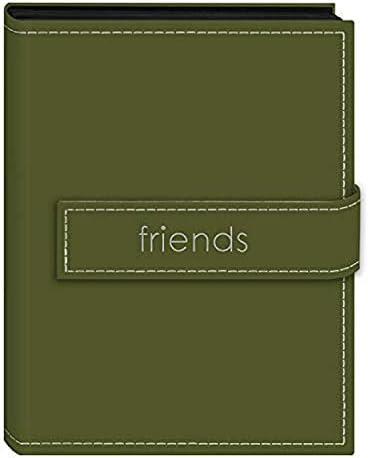 Álbuns de fotografia pioneiro Exp-46/SGF 36-Pocket 4 por 6 polegadas bordadas Friends Strap Sewn Leatherette Capa Foto, Mini,
