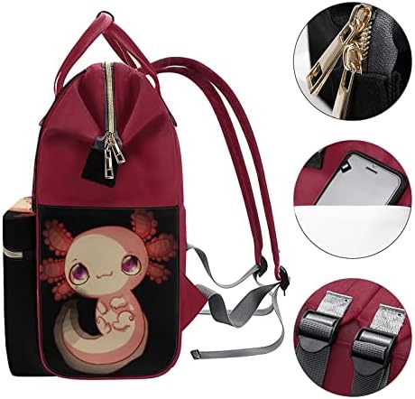 Funnystar Adorável Axolotl Bolsa de fraldas estampada Bagpack Bags de fraldas Bolsa de ombro à prova d'água para mamãe