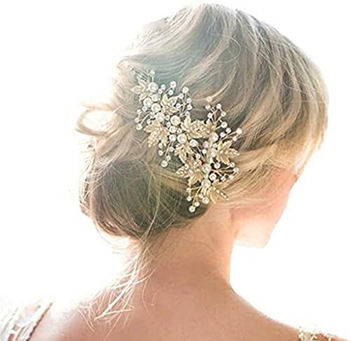 Smljlq 60 accessory wedding pérola clipe de folha de cabelo acessórios de cabelo de bordo barrettes hairgrip for women jóias tiaria