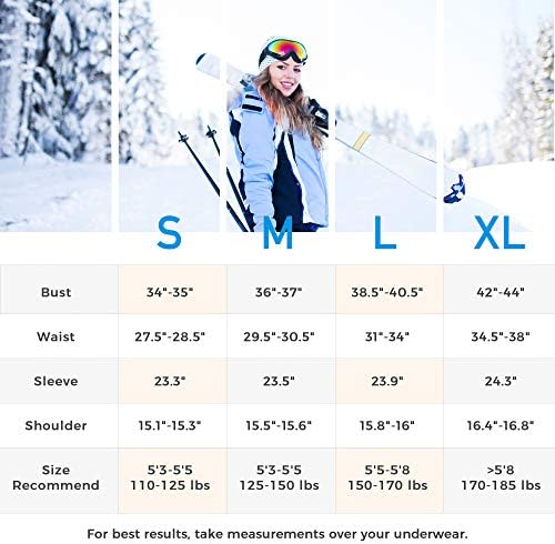 Skieer Women Water impermeável jaqueta de esqui