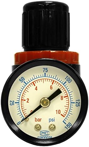 Hot Max 28062 Mini-regulador com 1/4 de polegada NPT, 5-125 psi, 16 scfm a 125 psi