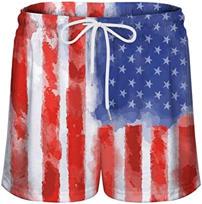 Shorts para mulheres de verão casual plus size alta cintura larga ginástica shorts American Flag confortável vintage harajuku streetwear