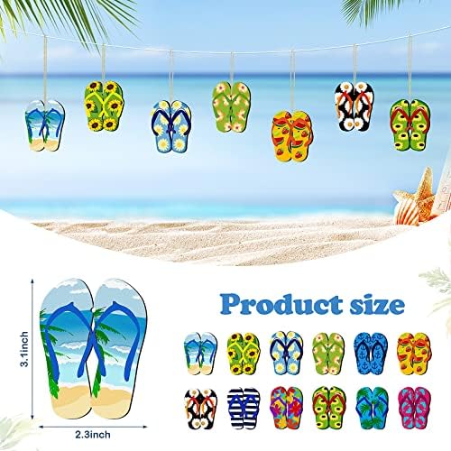 24 peças chinelos de verão ornamentos para árvores decorações de árvores de verão de verão ornamentos pendurados ornamentos havaianos