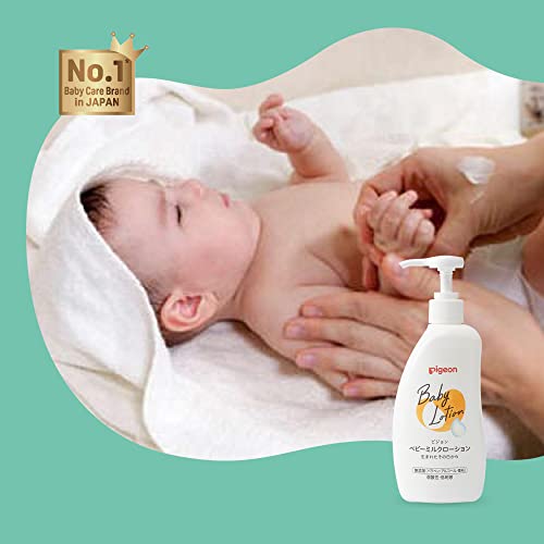 Loção corporal para bebês suave, massagem corporal para bebês, fácil de absorver, livre de fragrâncias, 0 meses e mais de 10,1 fl. Oz, feito no Japão