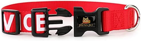 Plutus Pet Service Swent Dog Collar, impresso em letras grandes em correias de nylon, impede acidentes avisando