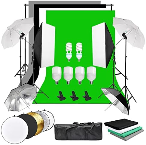 SEESD Photo Studio Softbox Umbrella Iluminação Kit de suporte de fundo Stand 4 Centro de cenário