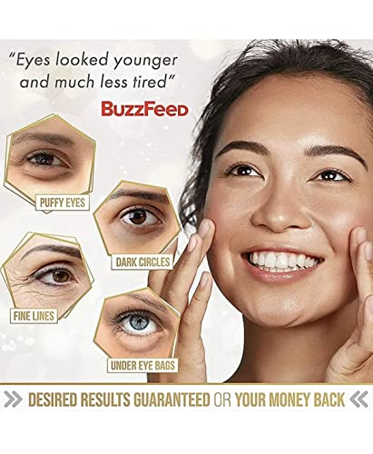 Huaxia 24k Máscara de olho dourado formulada para olhos inchados e círculos escuros para homens e mulheres 20 pares