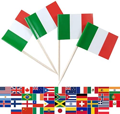 JBCD Itália Bandeira Italiana Mini bandeiras de tampo de cupcakes pequenos