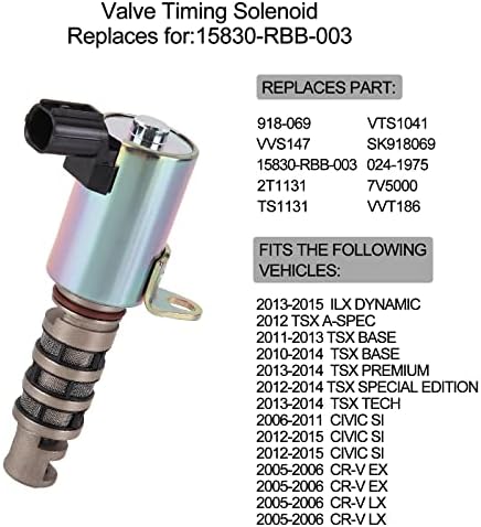 Válvula do motor Variável Timing Solenóide Controle de óleo VVT Compatível com CIVIC CR-V ILX TSX RDX RSX OE 15830-RBB-003