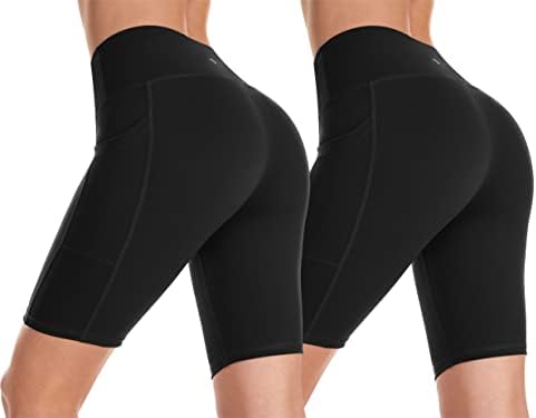 Legend Women's 2 pack nua sentimento de shorts de ioga macia amanteigada - 3 / 8 Alta cintura Treino de moto de motonete com