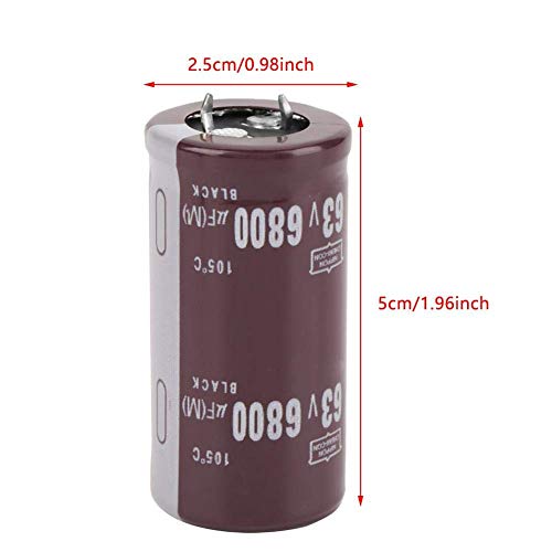 2PCS Capacitores eletrolíticos, componente de capacitor 63V 6800UF Alumínio 25 × 50mm 105 ℃